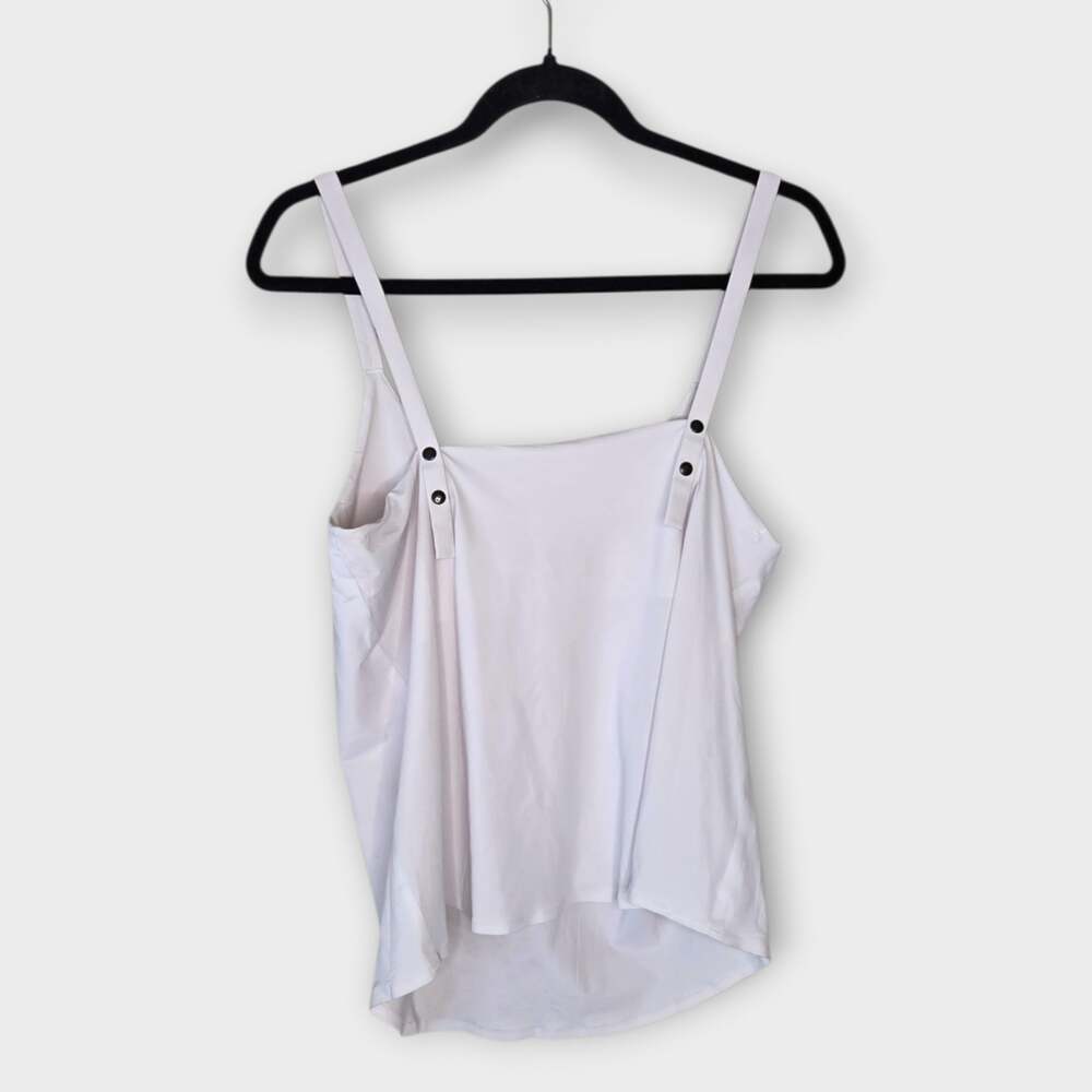 ADAY Snap To It White Tank Top Snap Button Women's Medium